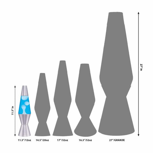 11.5″ LAVA Lamp – White/Blue/Silver - US 3489