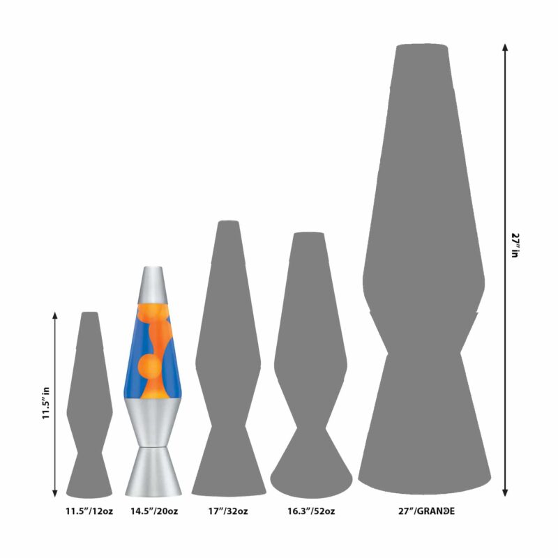 14.5” LAVA Lamp – Orange/Blue/Silver - US 7432
