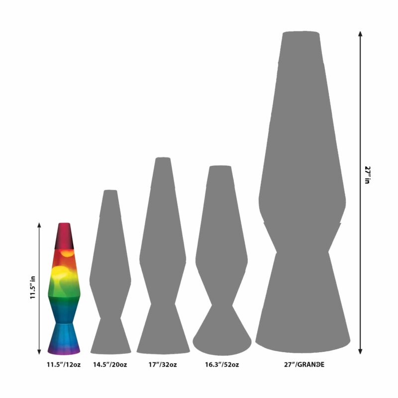 11.5″ LAVA Lamp Rainbow – White/Tricolor - US 8428