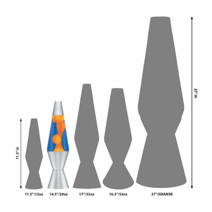 14.5” LAVA Lamp – Orange/Blue/Silver - US 7432