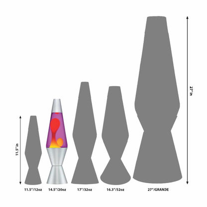 14.5” LAVA Lamp – Yellow/Purple/Silver - US 3076