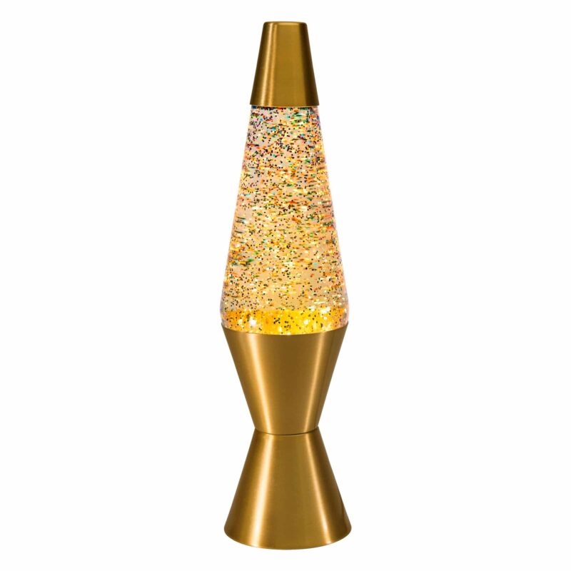 14.5″ LAVA Lamp Rainbow Glitter – Clear/Gold - US 1087