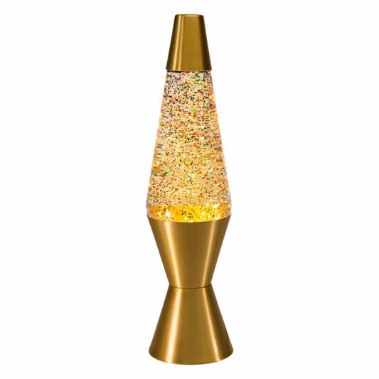 14.5″ LAVA Lamp Rainbow Glitter – Clear/Gold - US 1087