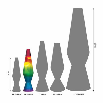 14.5” LAVA Lamp Rainbow – White/Clear/Tricolor - US 3787