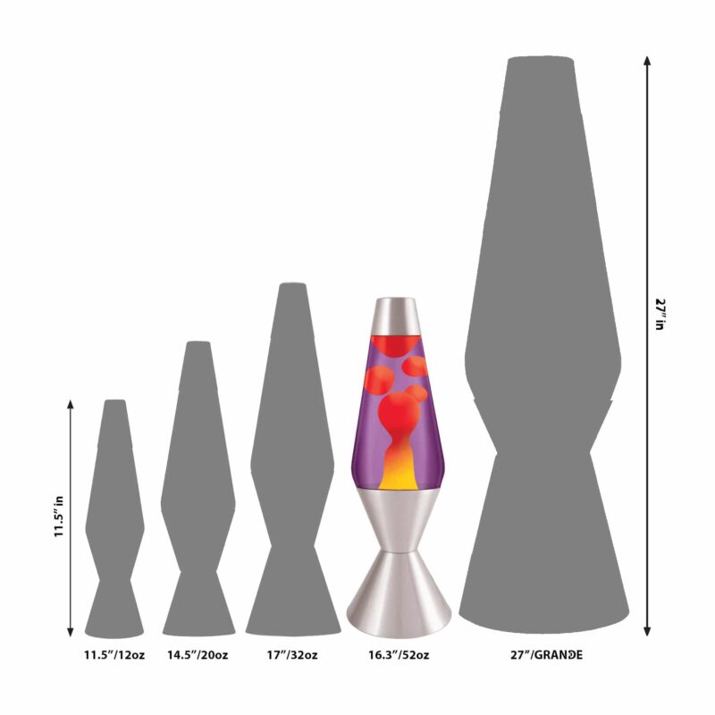 16.3″ LAVA Lamp – Yellow/Purple/Silver - US 5306