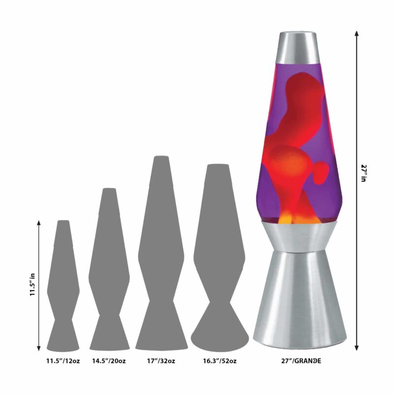 27″ LAVA Lamp Grande – Yellow/Purple/Silver - US 9201